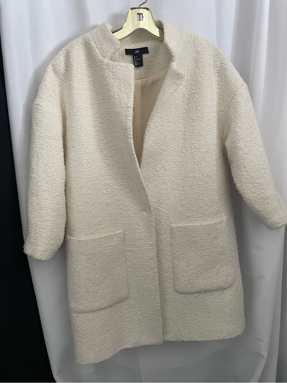 Cream Soft Textured 3/4 Coat
